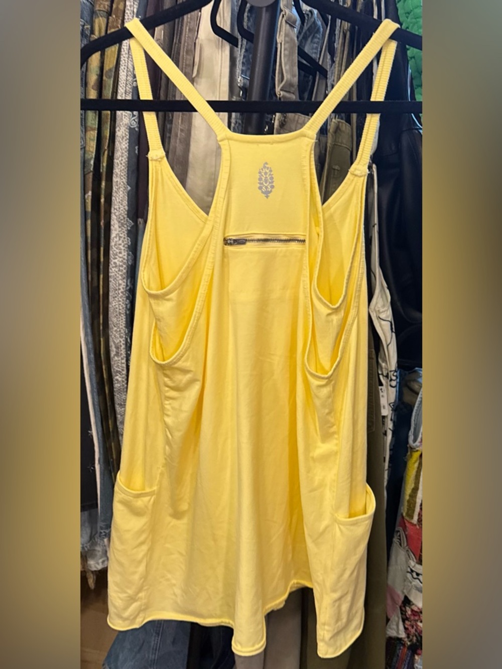 NWOT Free People FP Movement Hot Shot Mini Dress - sour citrus yellow - medium - Picture 8 of 10